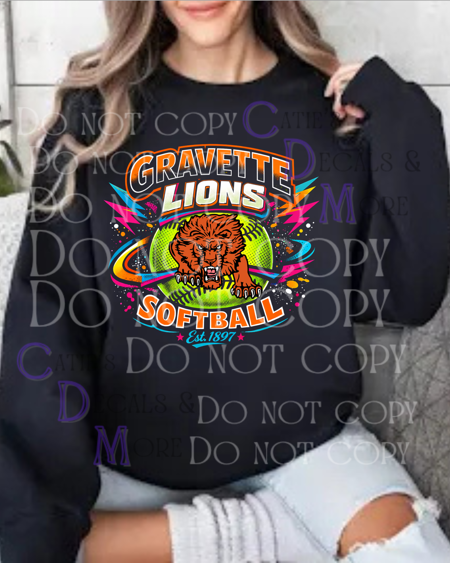 retro Gravette Lions Softball