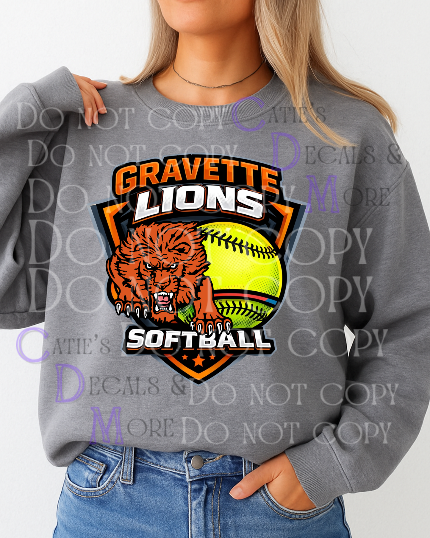 Gravette Lions Softball triangle shield
