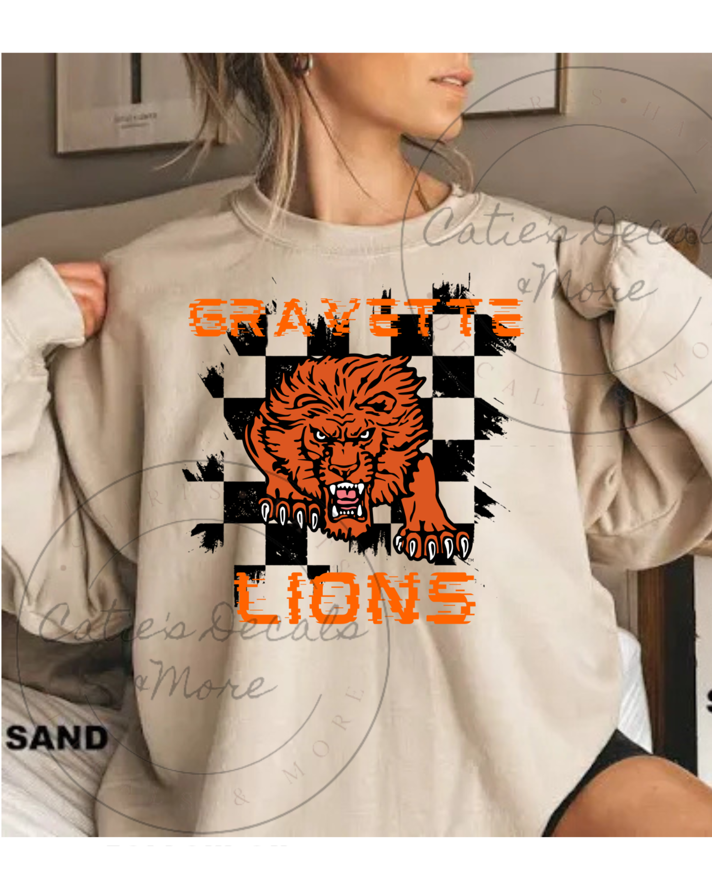Gravette Lions Retro Checkered