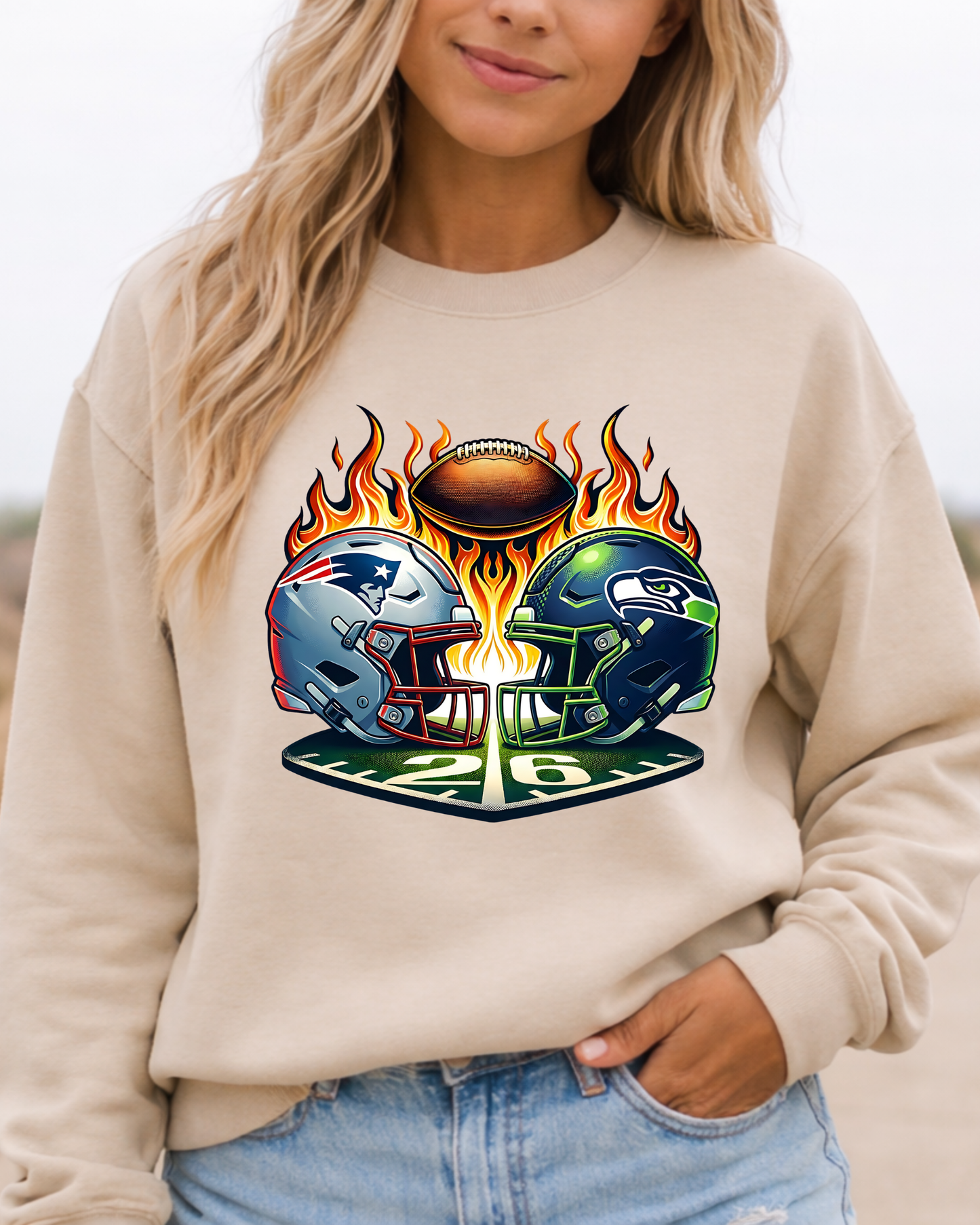 Patriots vs Seahawks helmets