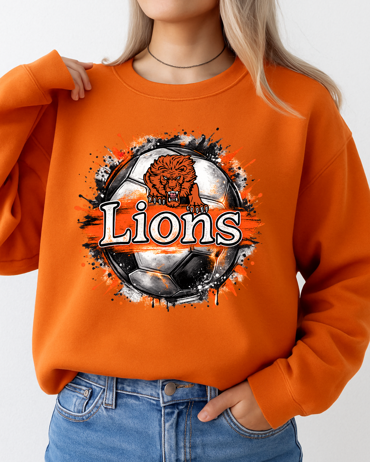 Lions Soccer with splatter paint