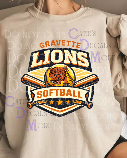 Gravette lions softball vintage