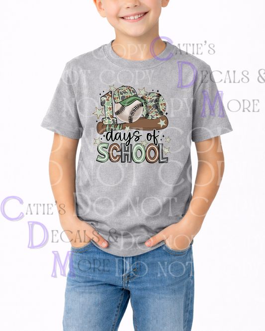 100 days of school camo baseball (Youth)
