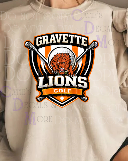 Gravette Lions Golf shield