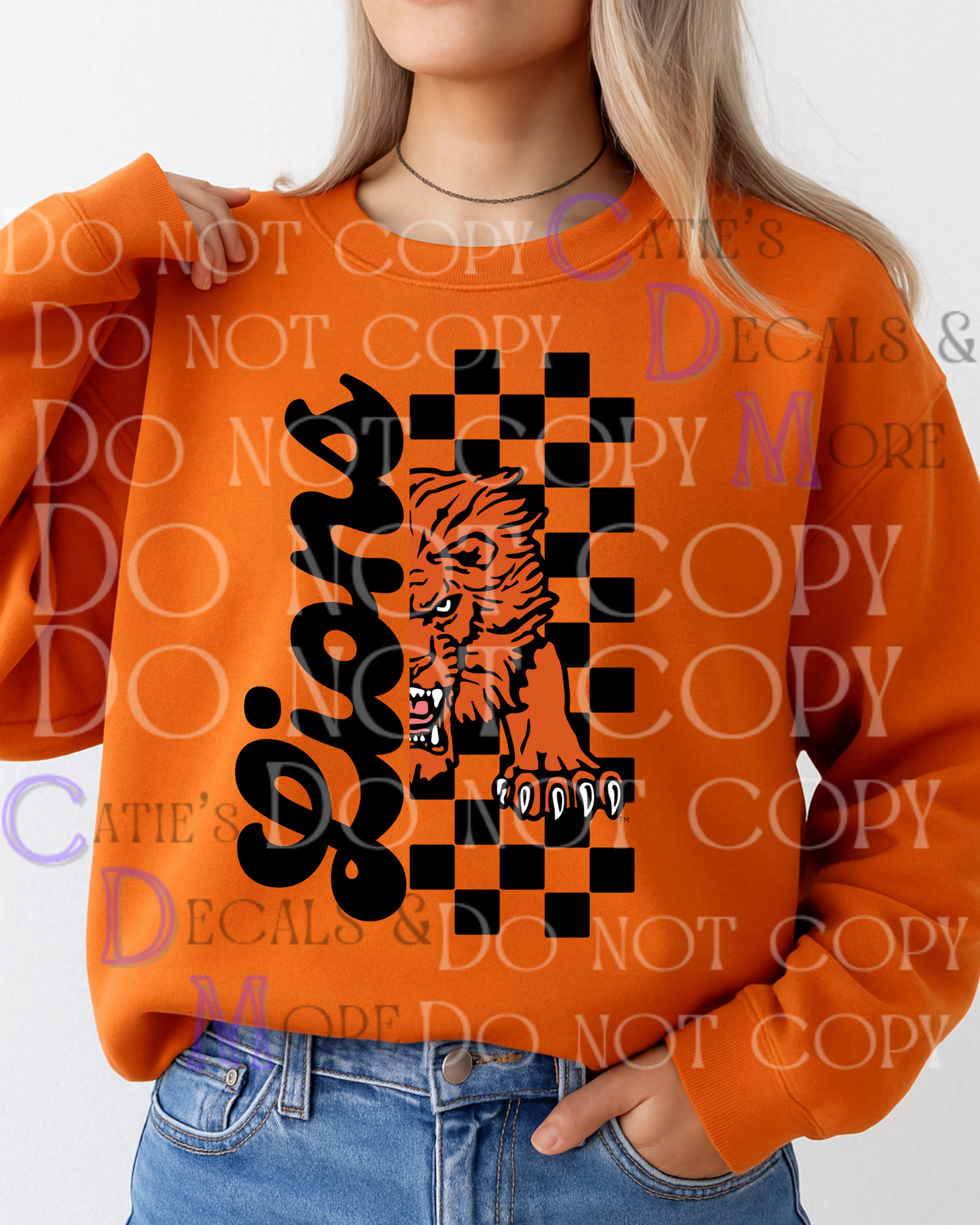 Lions half face Checkered