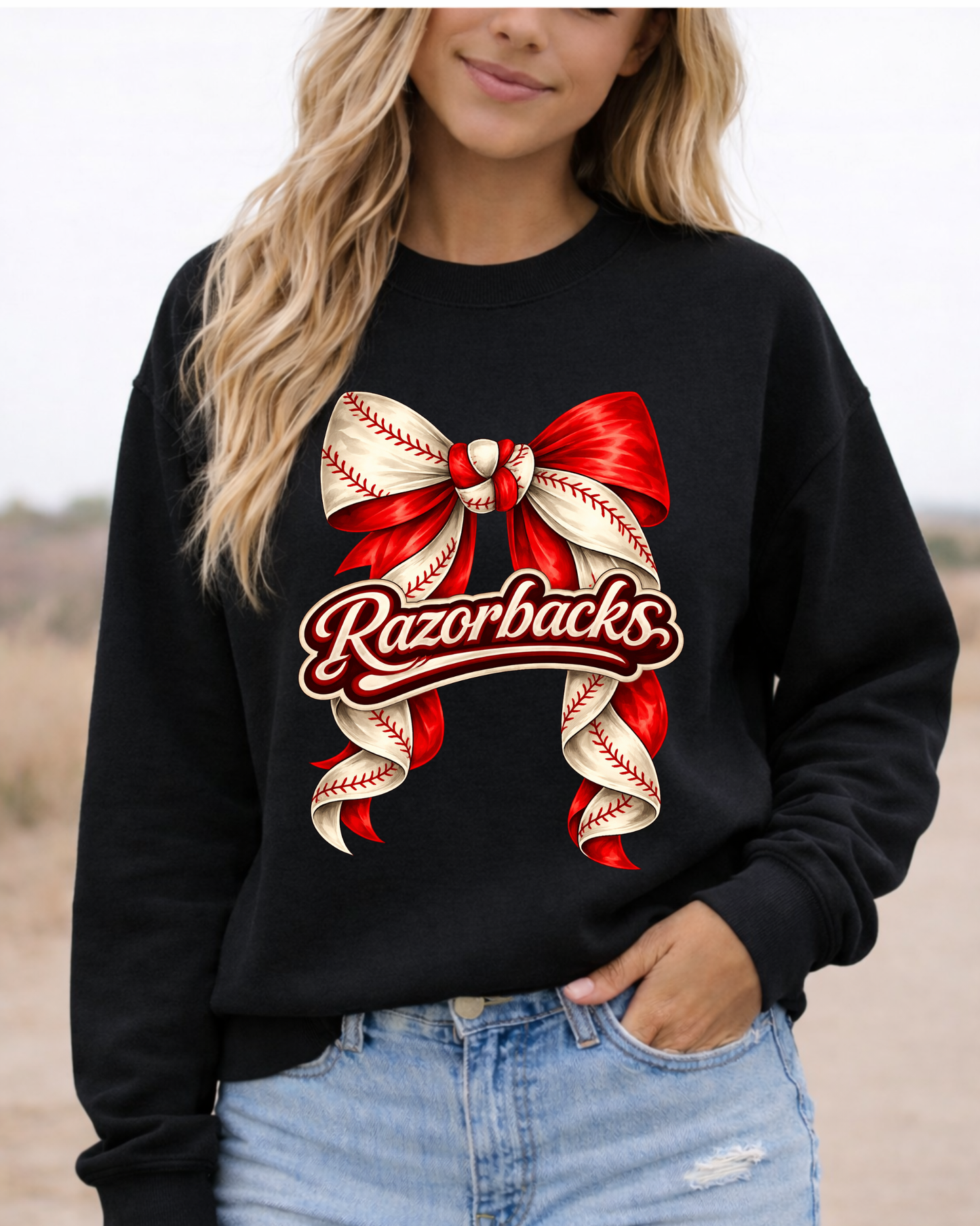 Razorbacks Baseball Bow