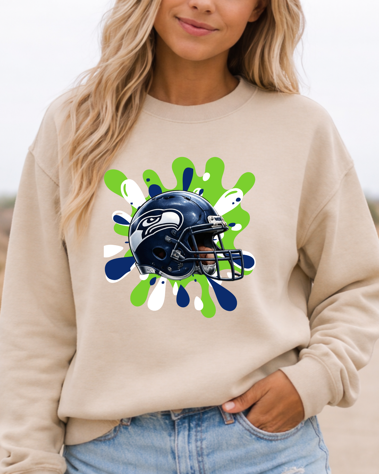 Seahawks splatter helmet