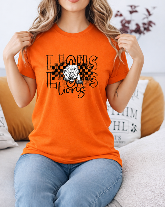 Black and white gravette lions