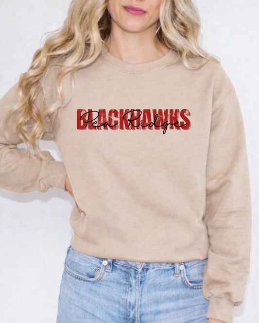 Distressed Pea Ridge Blackhawks