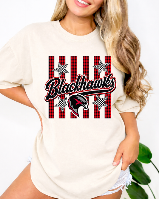 Blackhawks checkard stripes and stars