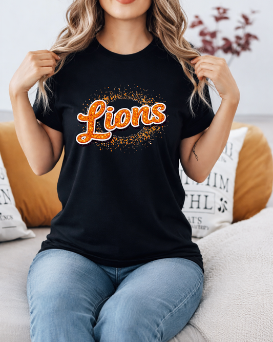 Faux glitter puff lions