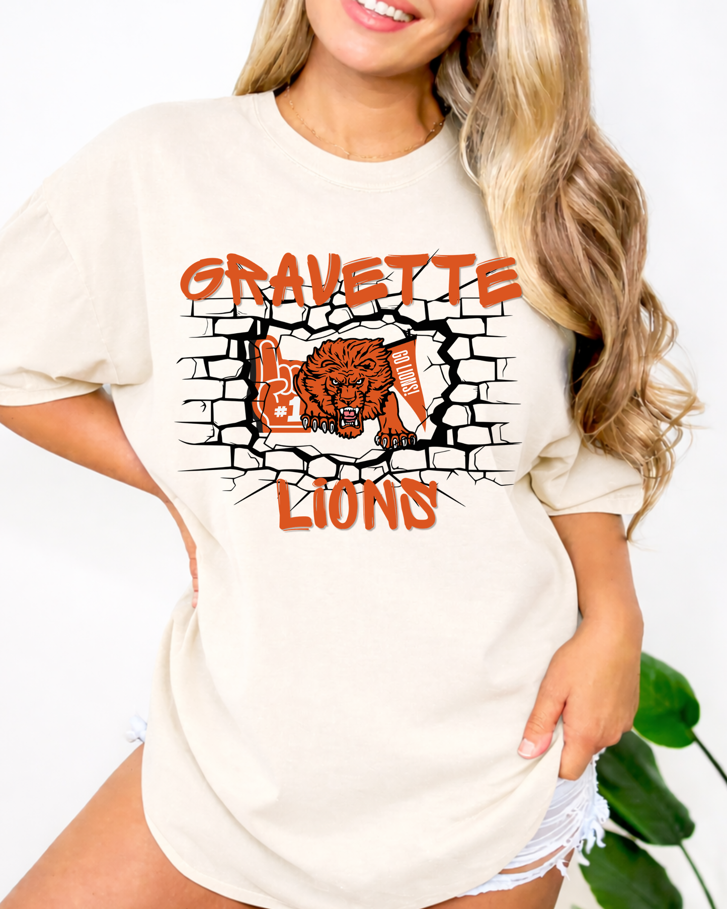 Gravette lions brick wall