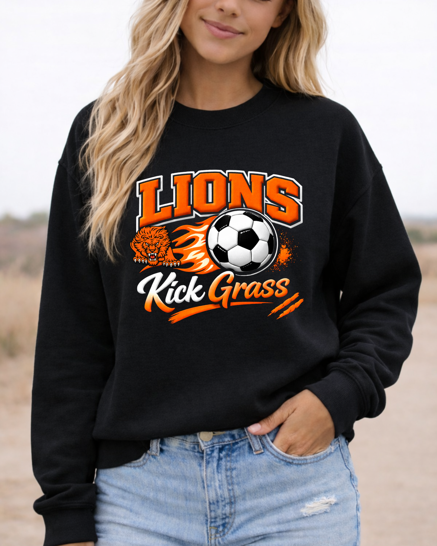 Lions Kick Grass