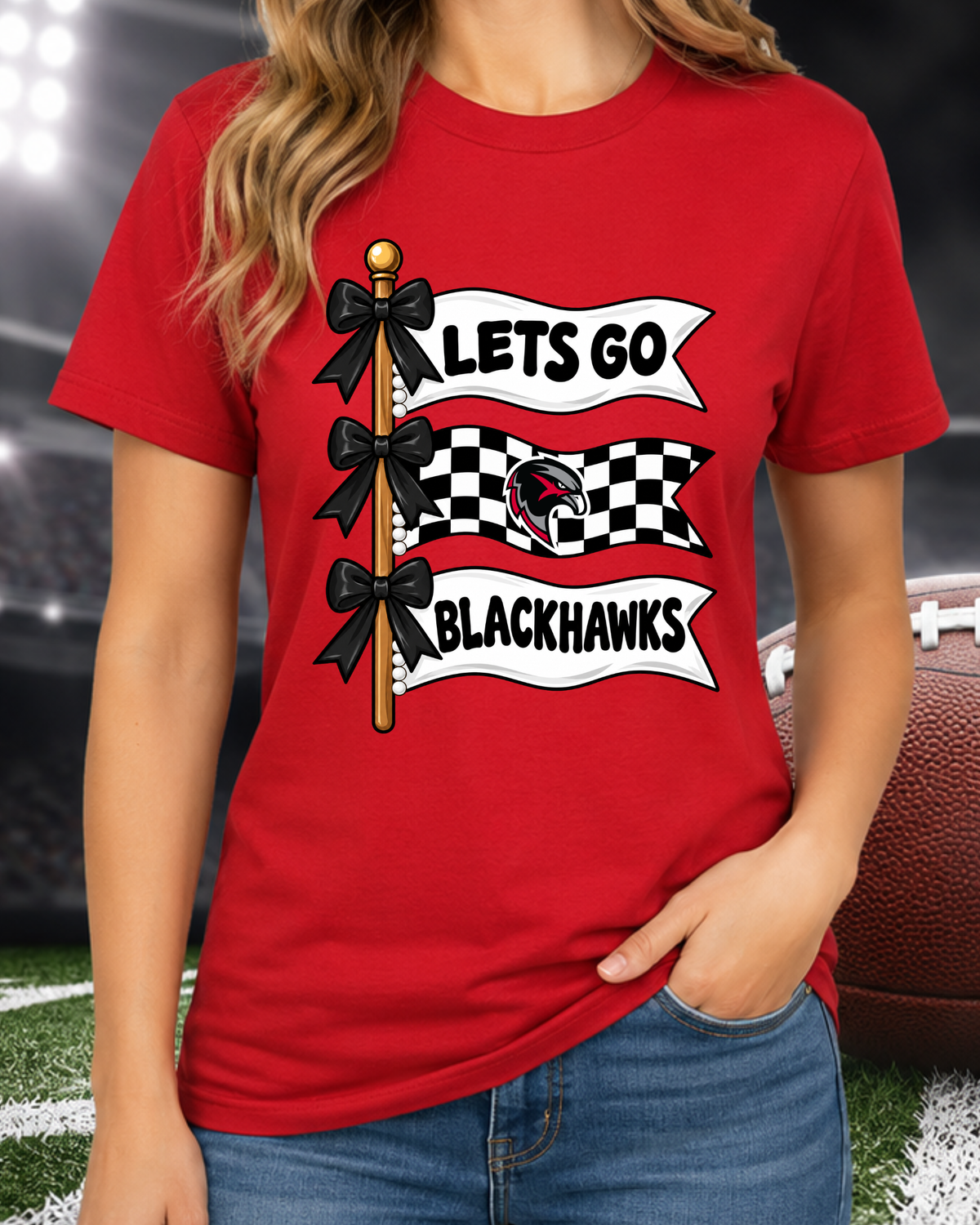 Lets go blackhawks flag (hawk head)