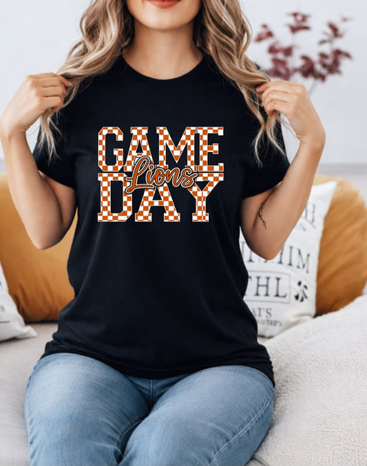 Checkard Game day Lions