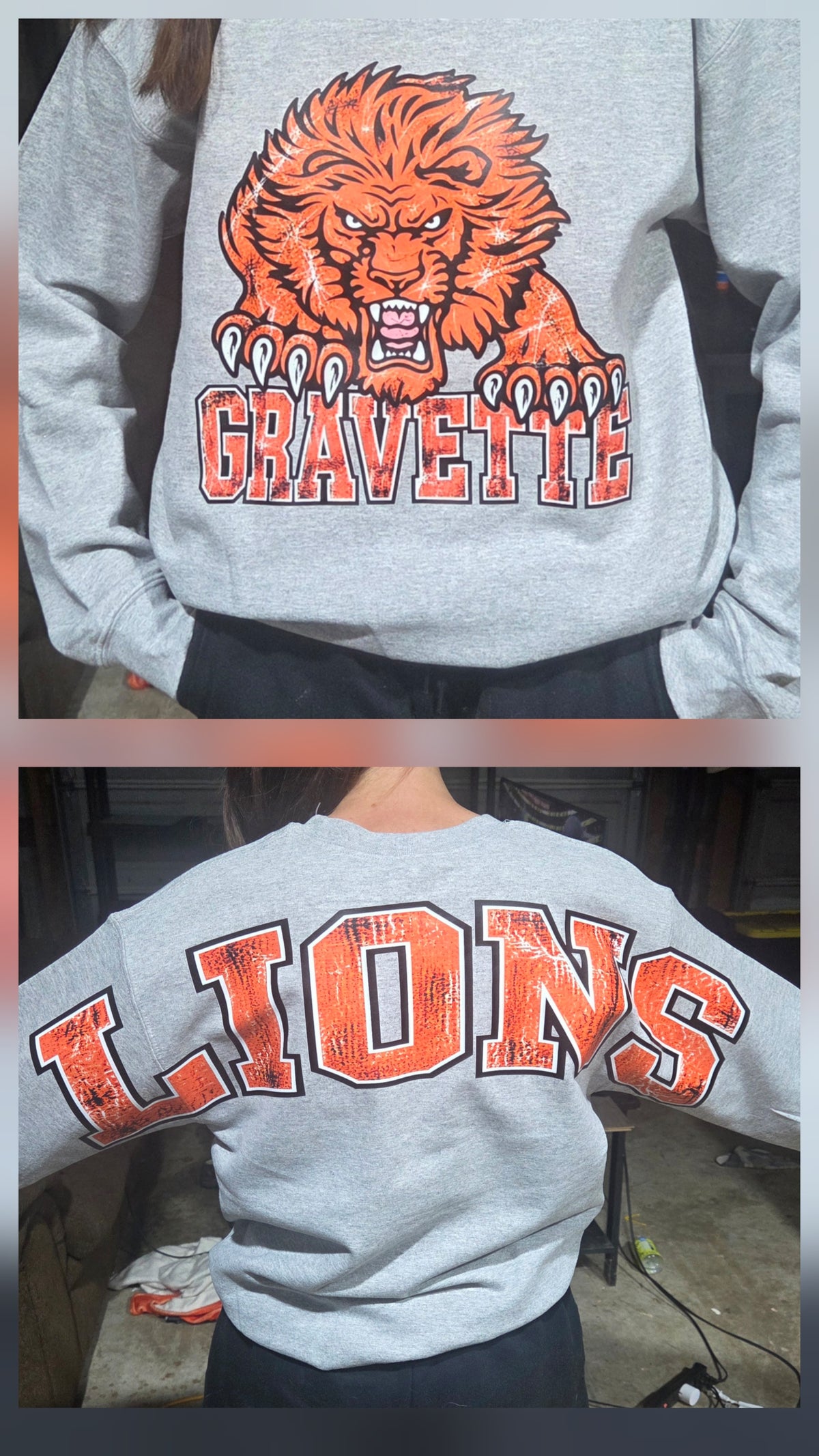 Oversized grunge Lions