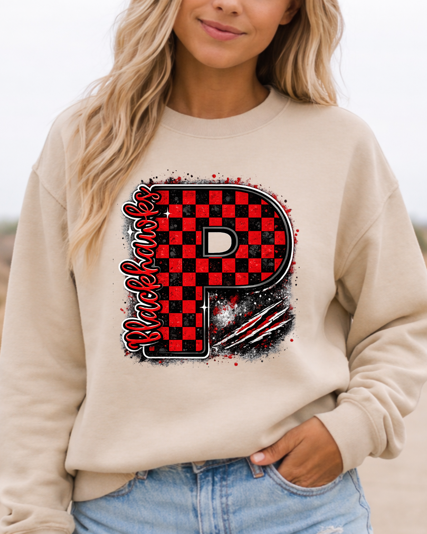 checkered P Blackhawks