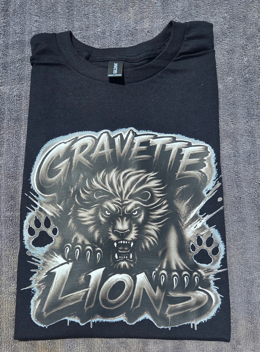 Print Only Gravette Lions Faux air brush